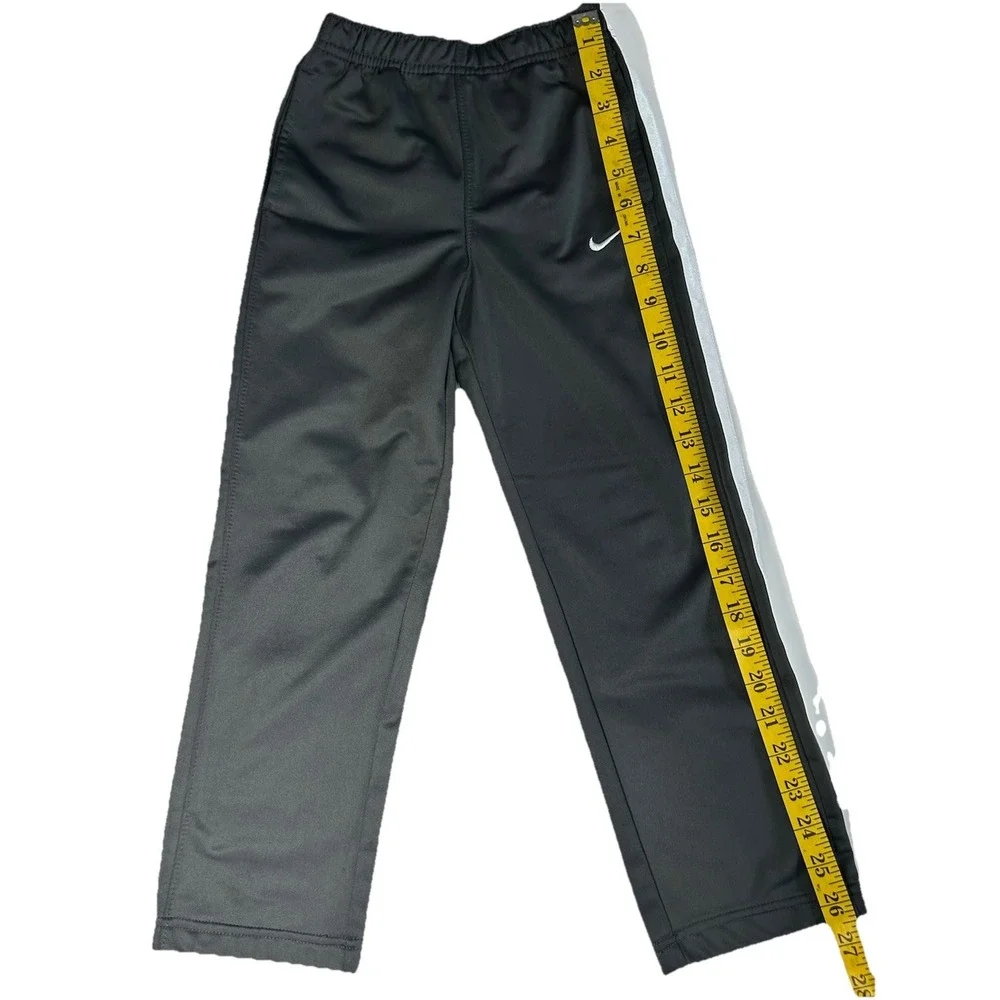 Nike Sweatpants Gray White Stripe Straight Leg Youth Size 6 Joggers Lounge Sport
